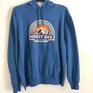 Mossy Oak Large Blue Pullover graphic hoodie.